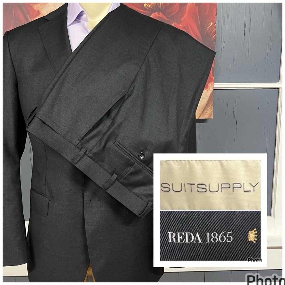 Suitsupply (Heavily Used) Suit Mens 44R Slim Fit Wool Pants 36x29 Dark Charcoal